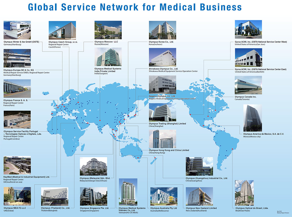 Global Service Network for Medical Business map