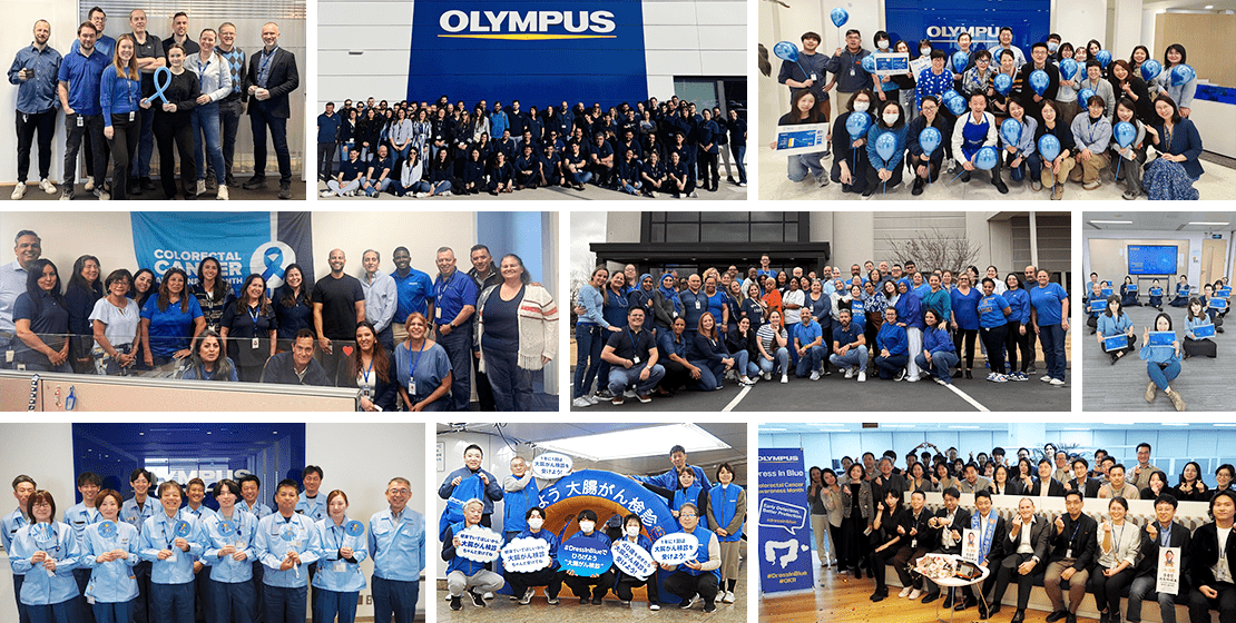 Photos of employees from each group participating in the activity